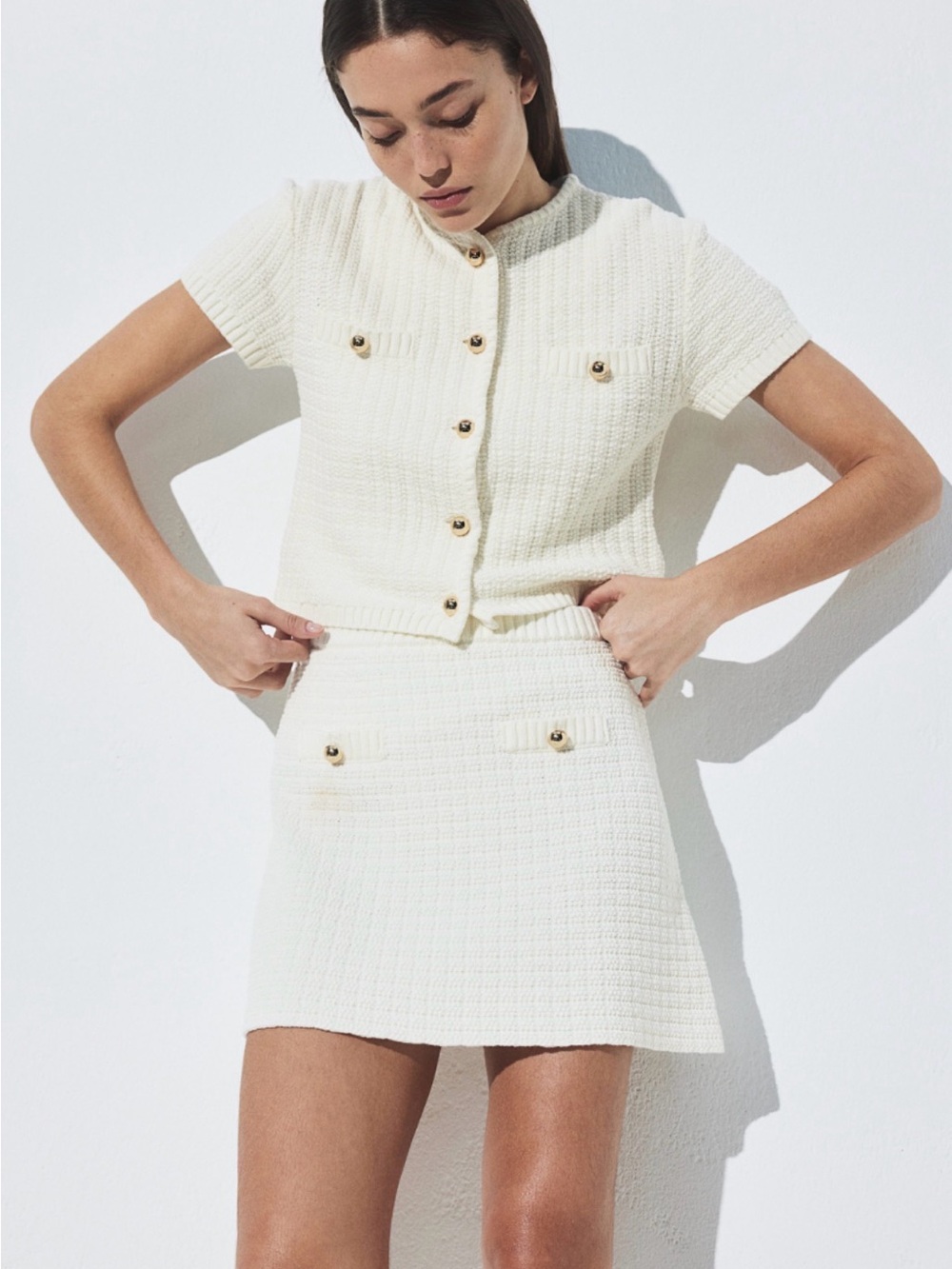 H&M knit shirt and skirt set